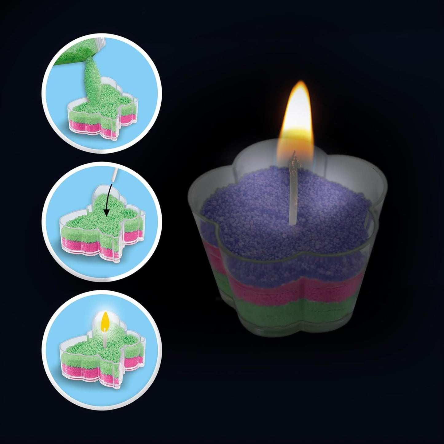 Sand wax candles