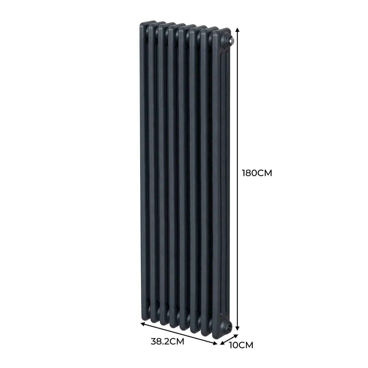 Traditional 3 Column Radiator - 1800 x 382mm - Anthracite Grey