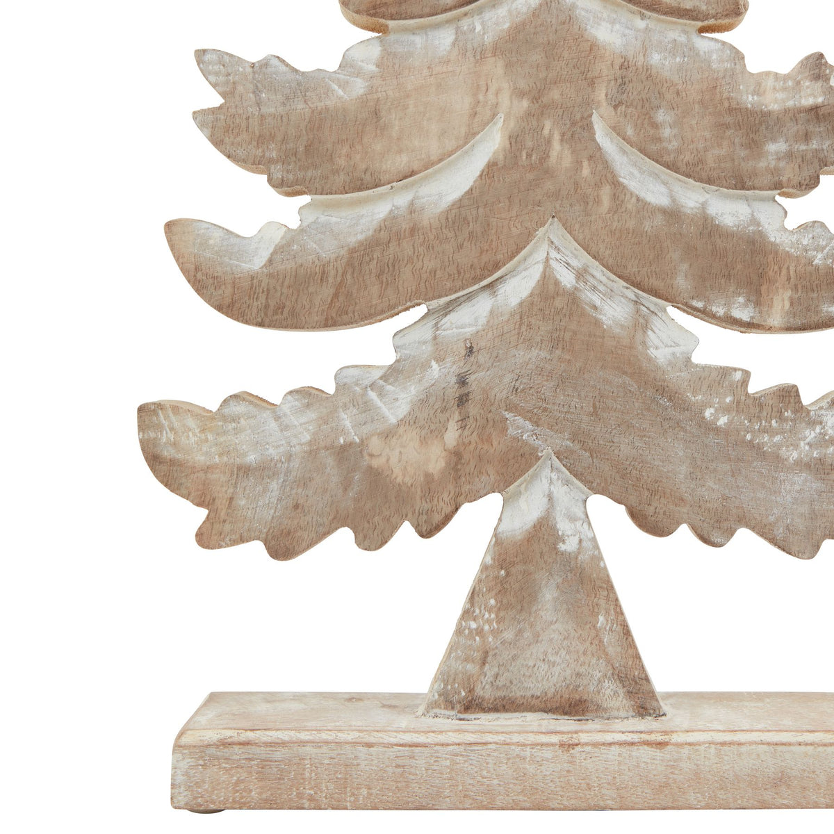 White Wash Collection Wooden Large Tiered Tree Decoration - BROWN