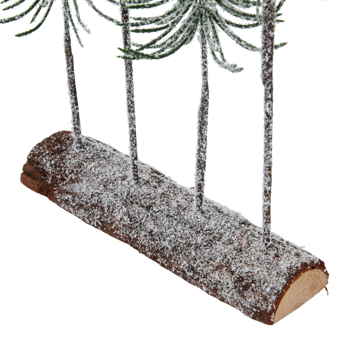 Medium Snowy Spindle Tree Quad In Wood Log - BROWN