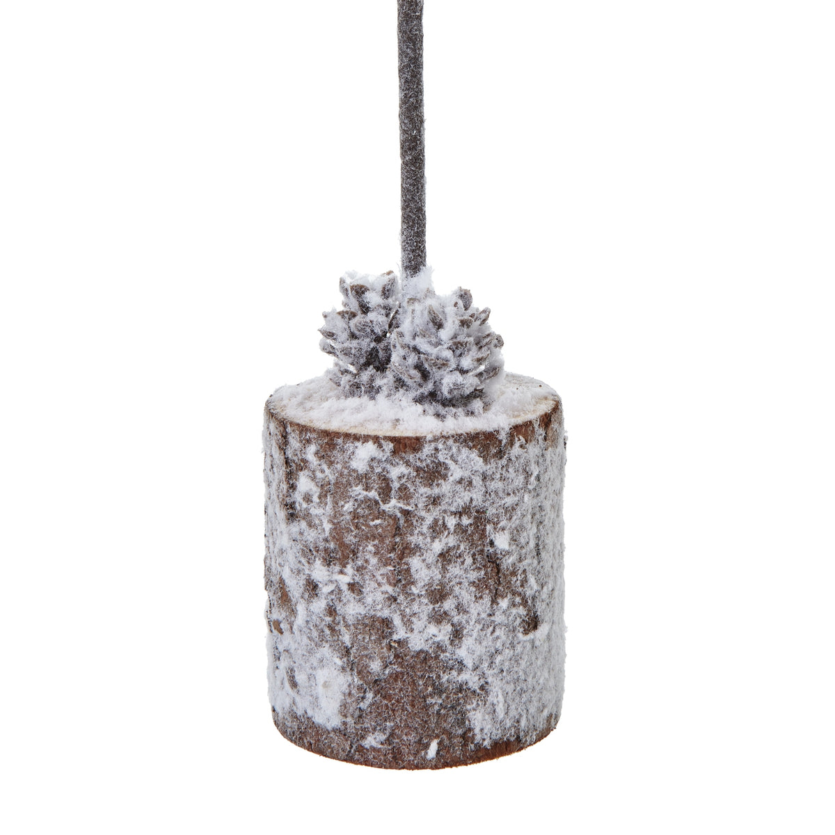 Small Snowy Tree In Wood Log - BROWN