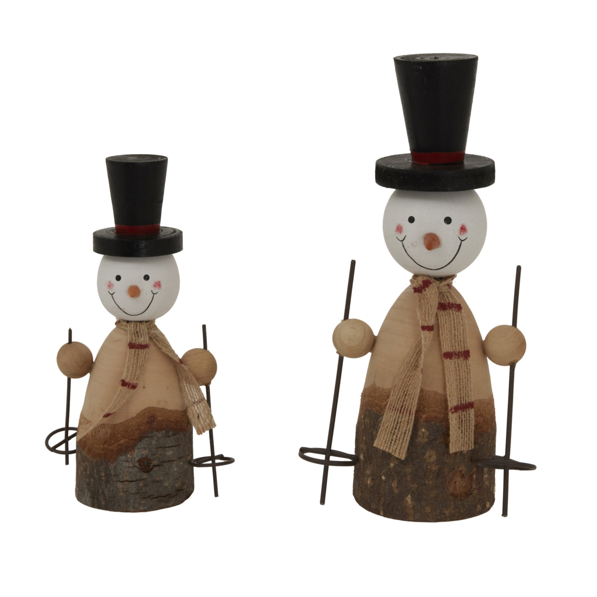 Large Rustic Snowman - BROWN