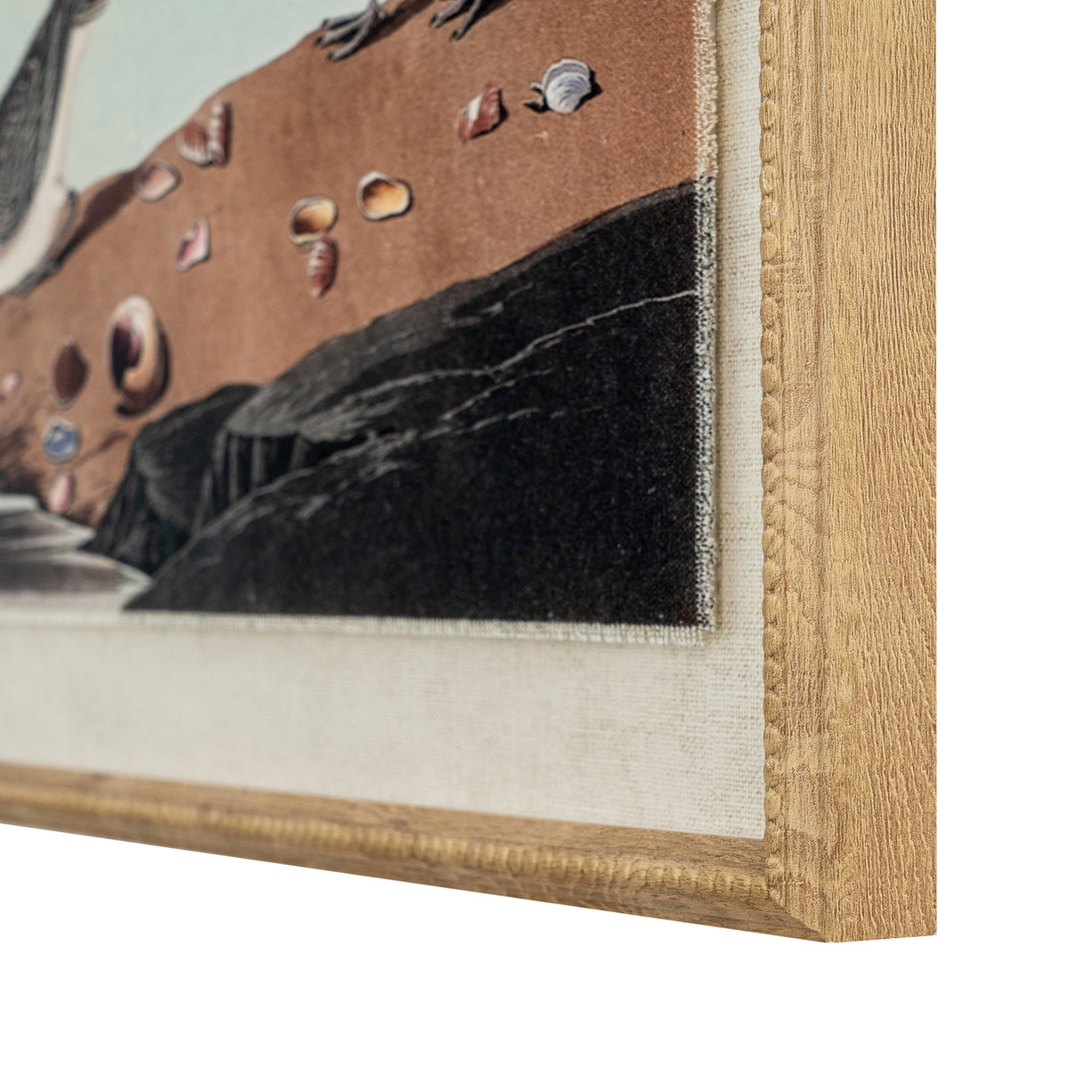 Flora & Fauna Collection Stints On Linen In Beaded Frame - BROWN