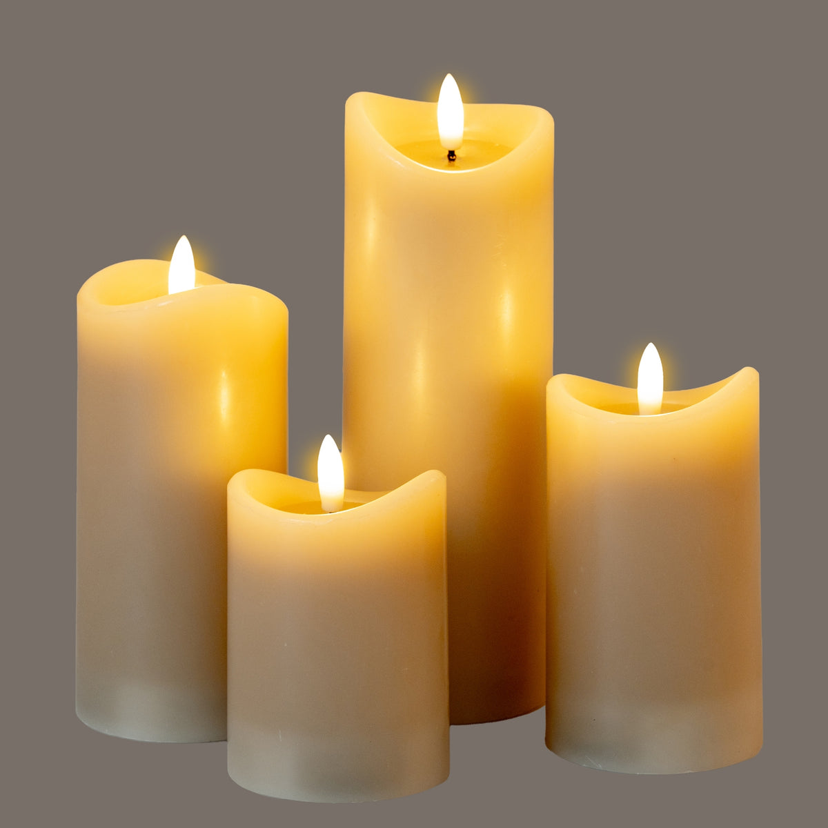 Luxe Collection Natural Glow 2.75x4 Taupe Melted LED Candle