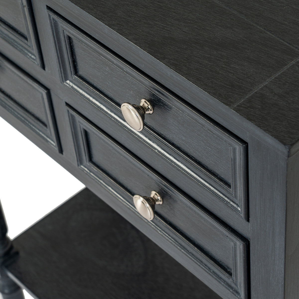 Contour Collection 4 Drawer Side Table - BLACK