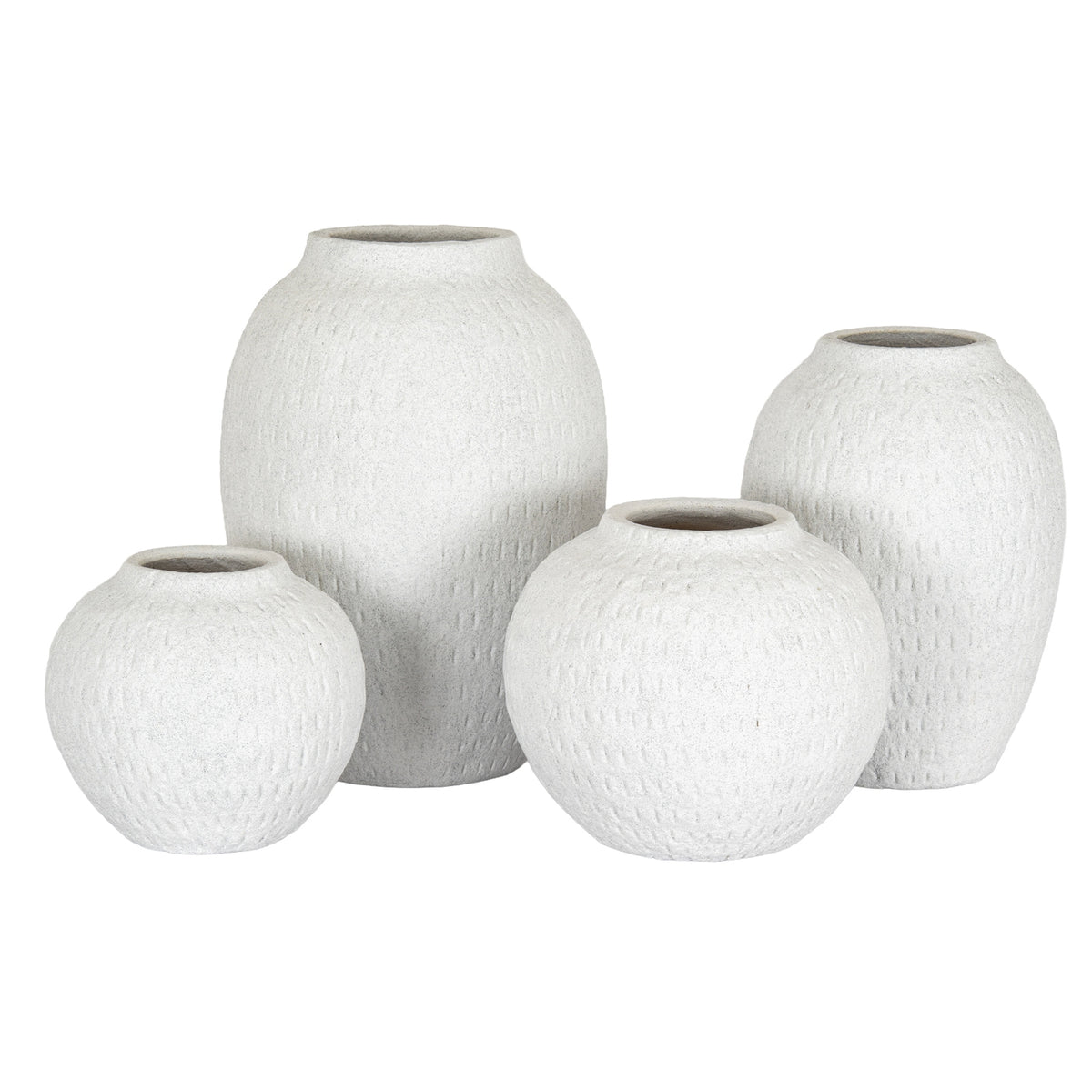 Ashen Large Tall Vase - WHITE