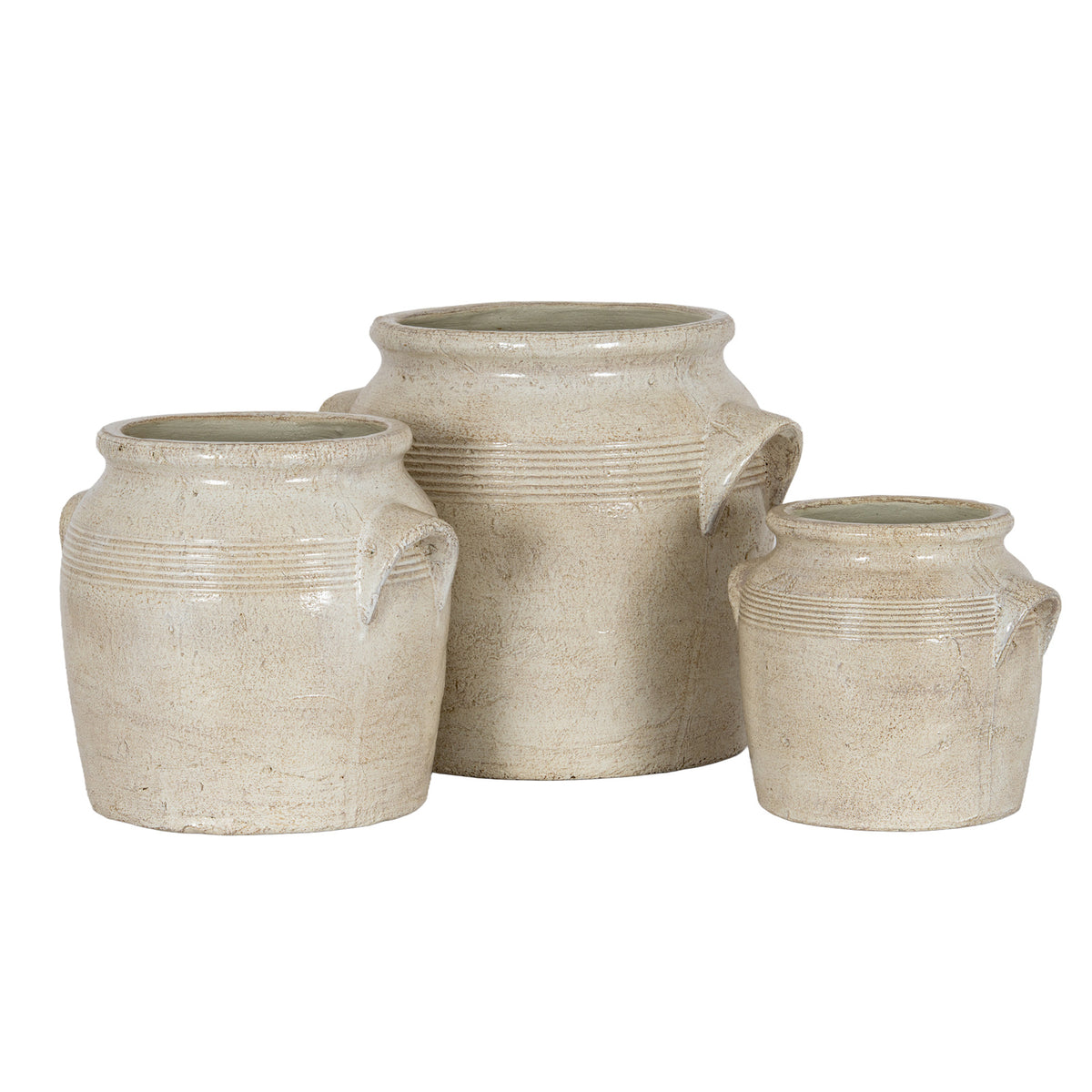 Tarn Collection Medium Pot With Handles - WHITE