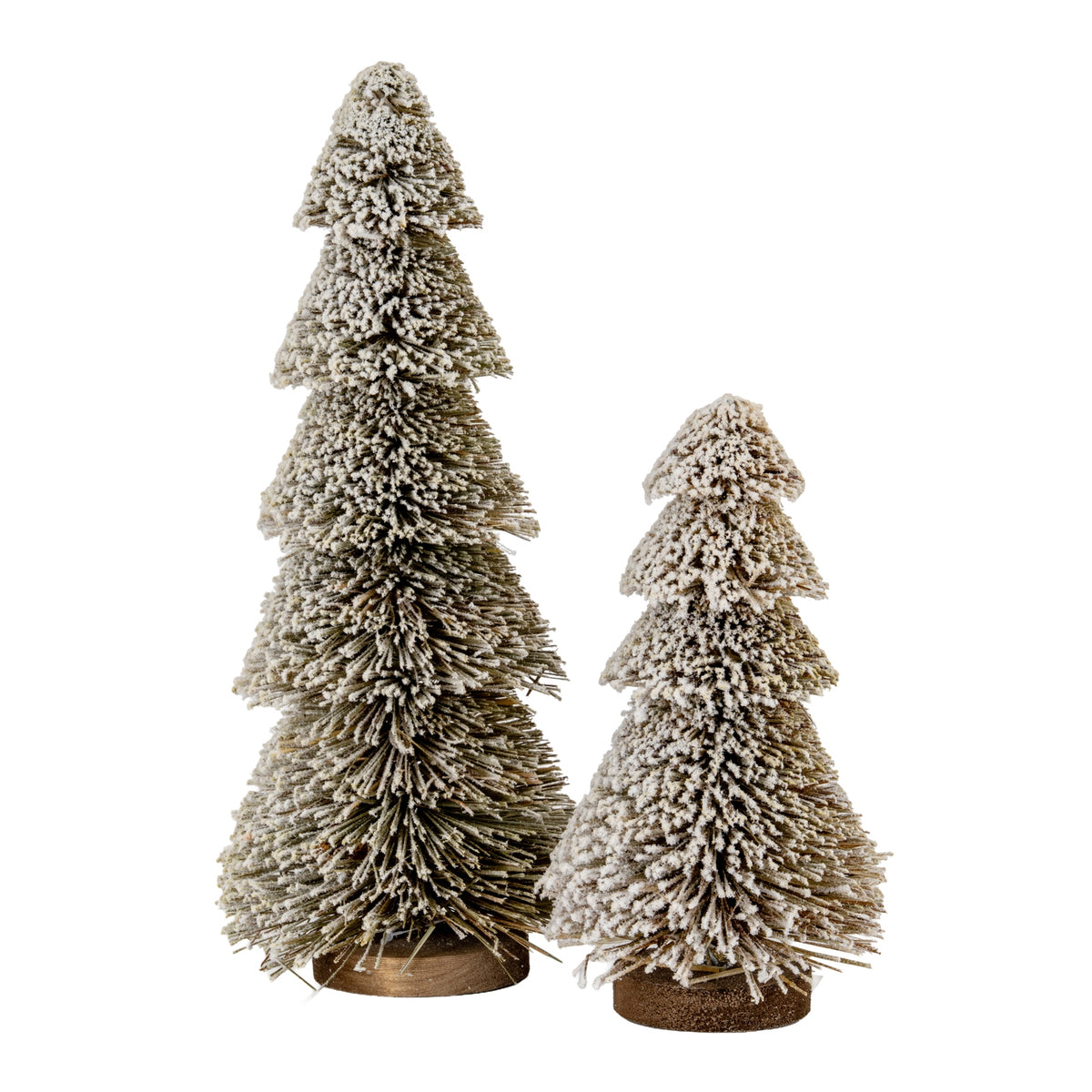 Large Tiered Snowy Brush Tree - BROWN