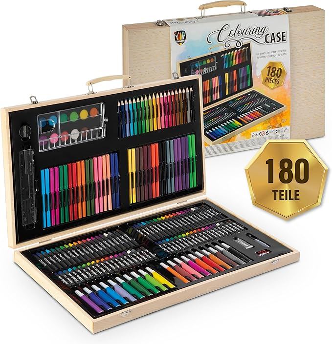 Wooden Colouring Case 180 pcs - FSC wood - 48x30cm