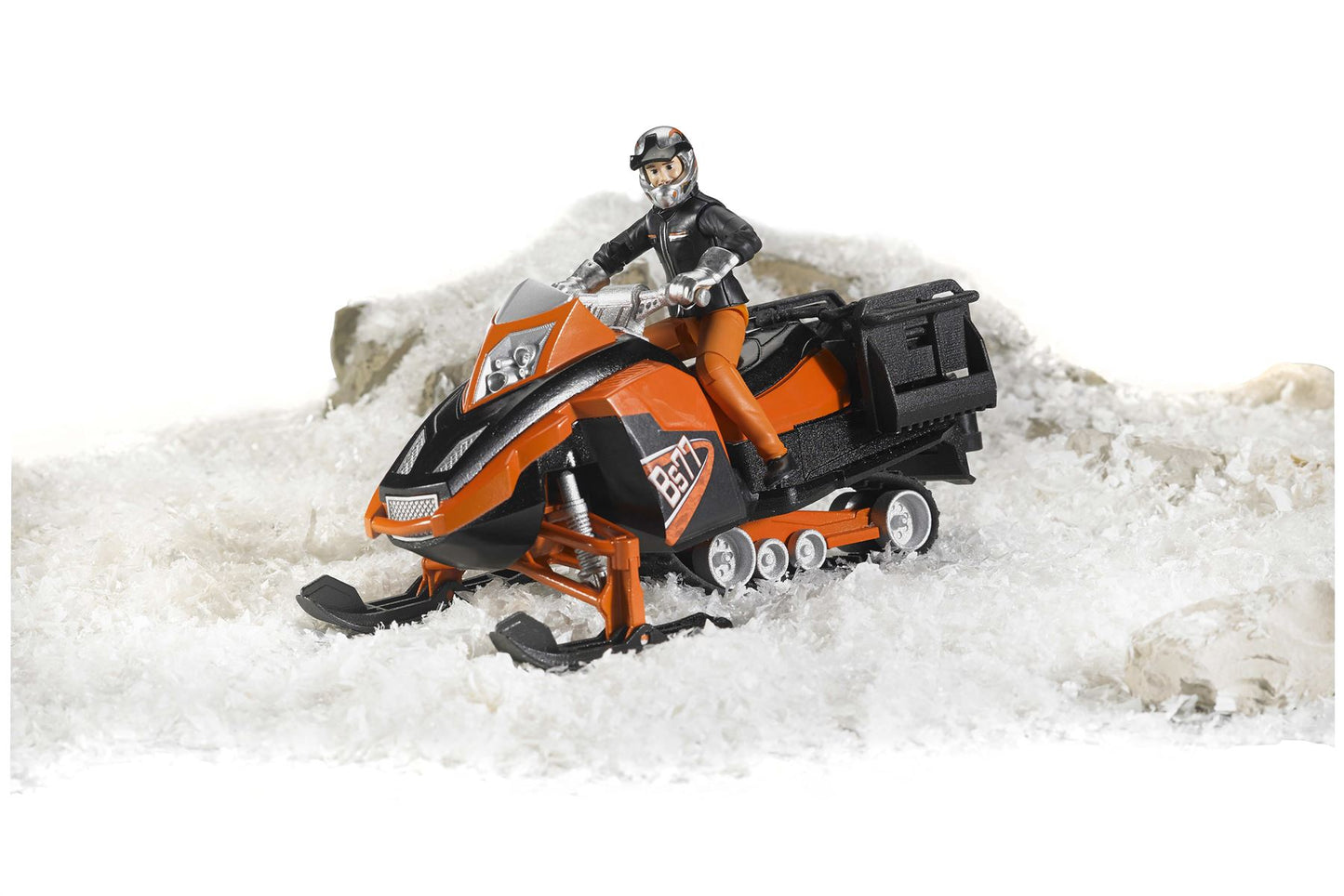Snowmobil with driver and accessories