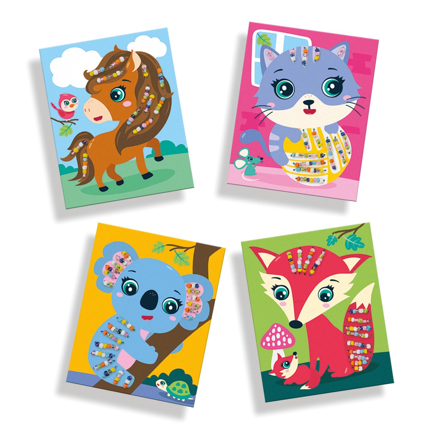 Glass beads embroidery cards