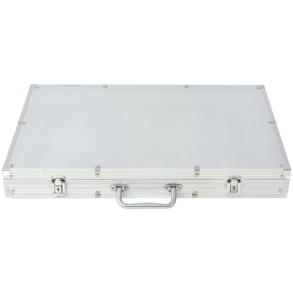 vidaXL Poker Set with 1000 Chips Aluminium - 34231