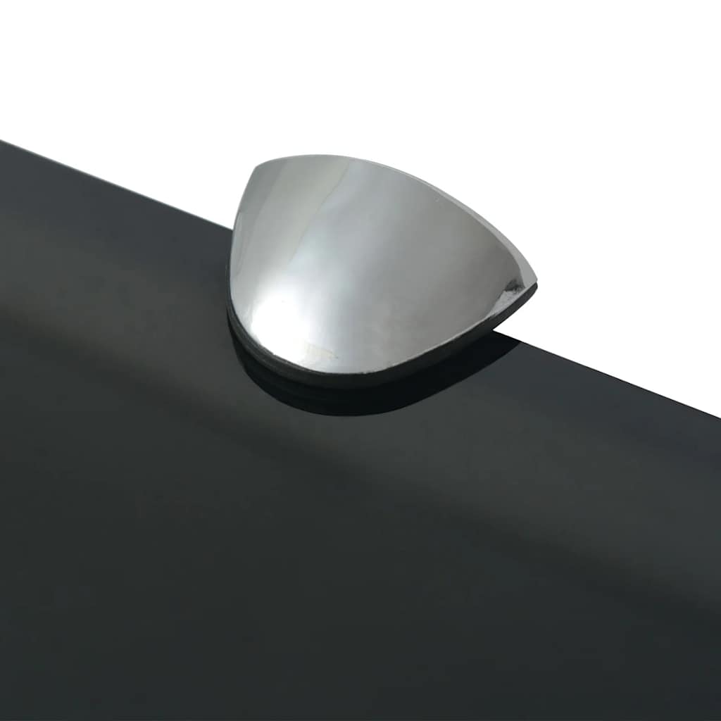 243788 vidaXL Floating Shelf Glass 50x20 cm 8 mm - Black - 50 x 20 x 0.8 cm