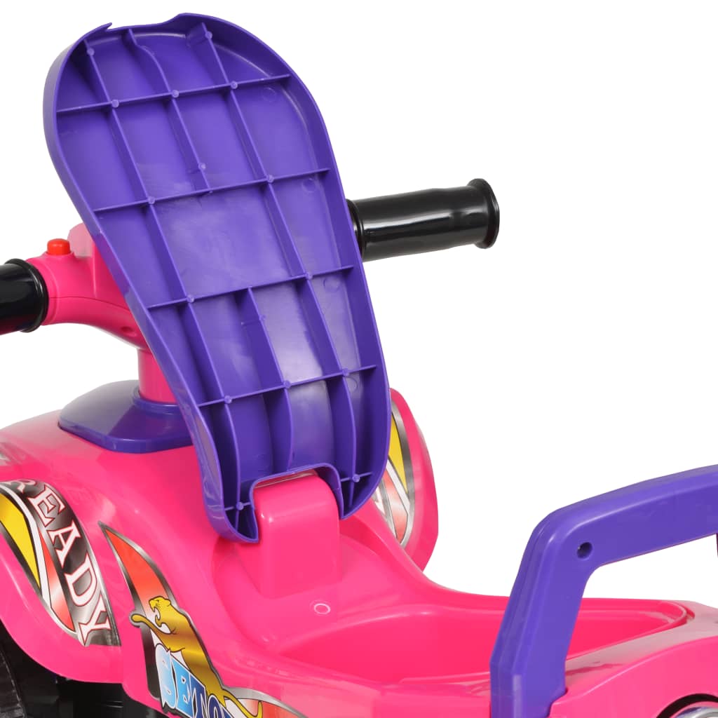 vidaXL Children's Ride-on ATV with Sound and Light Pink and Purple - Multicolour