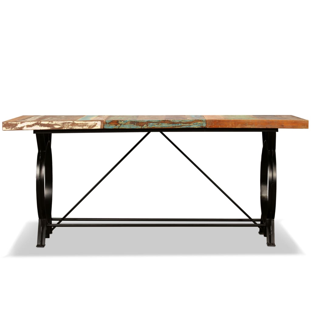 244800 vidaXL Dining Table Solid Reclaimed Wood 180 cm - Brown - 180 x 90 x 77 cm