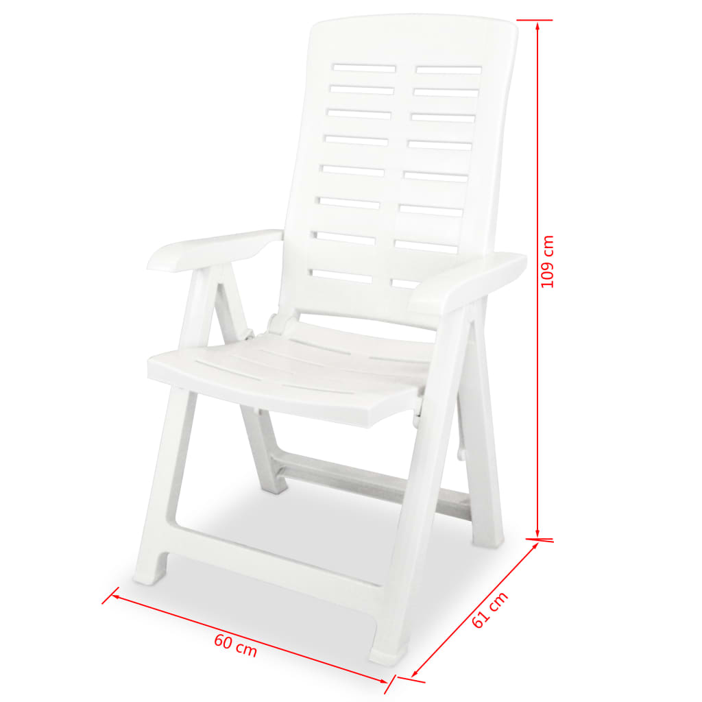 vidaXL Outdoor Table And Chair | White | Plastic | Medium | Foldable