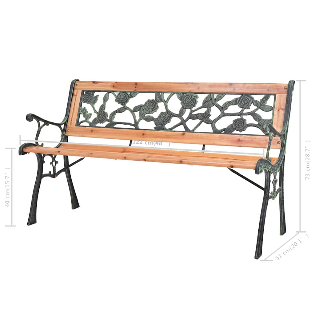 40261 vidaXL Garden Bench 122 cm Wood - Brown - 122 x 51 x 73 cm