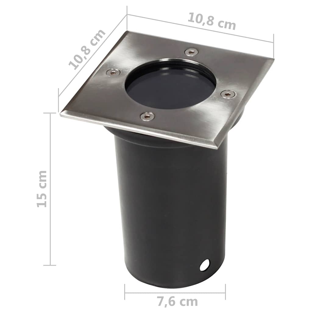 vidaXL Outdoor Ground Lights 12 pcs Square - Silver