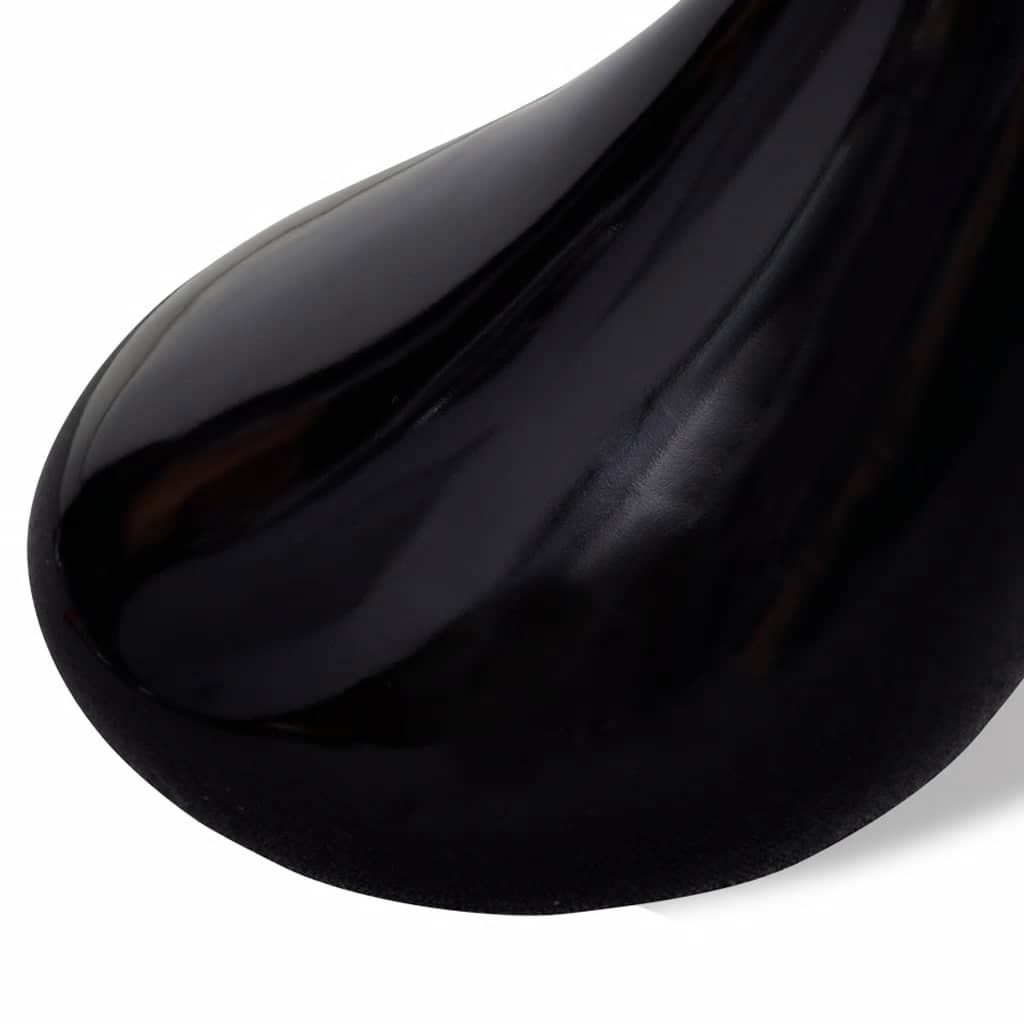 vidaXL Coffee Table 2 pcs with Round Glass Top High Gloss Black - 42 x 42 x 55 cm