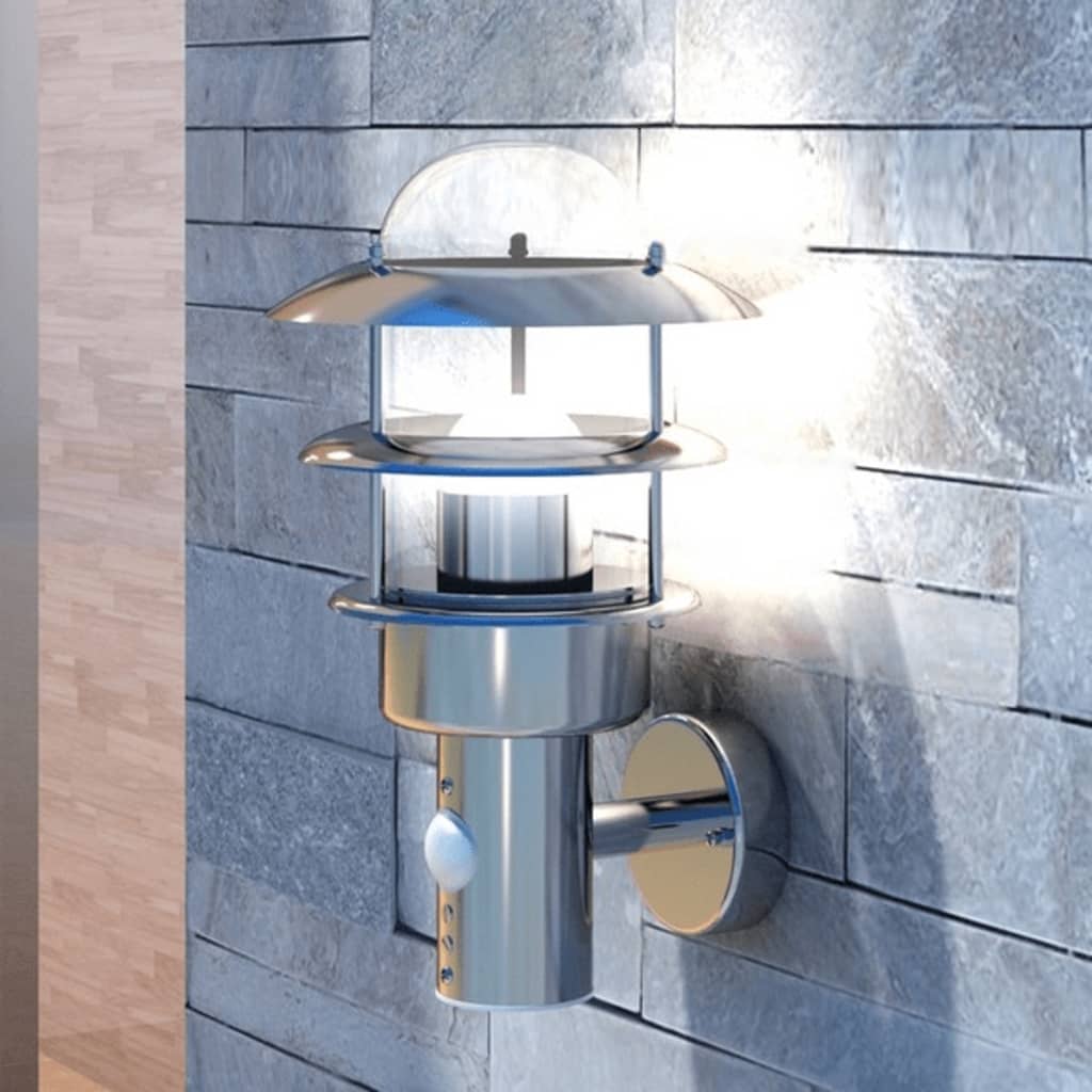 Patio Wall Light Stainless Steel Lamp - Silver