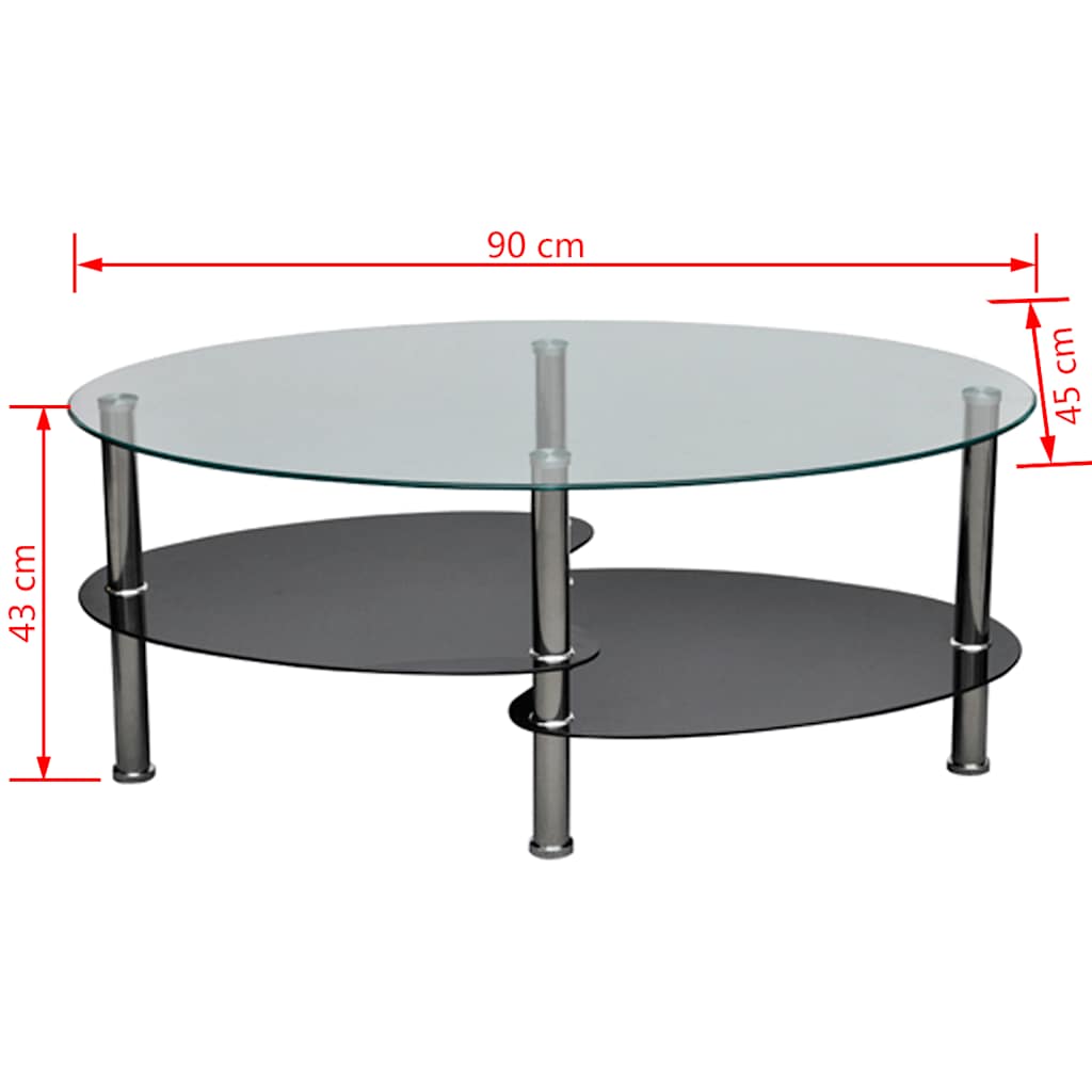vidaXL Coffee Table with Exclusive Design Black - 90 x 45 x 43 cm