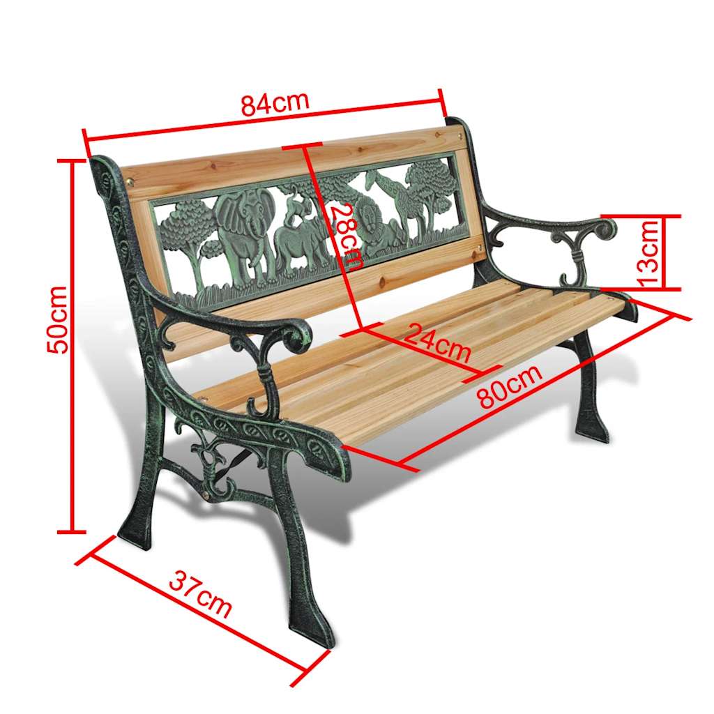 vidaXL Children Garden Bench 84 cm Wood - Brown