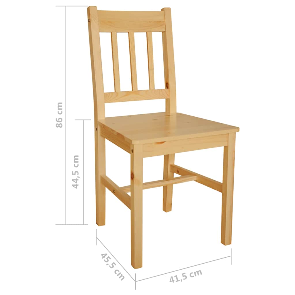 vidaXL Dining Chairs 2 pcs Pinewood - Beige - 41.5 x 45.5 x 86 cm