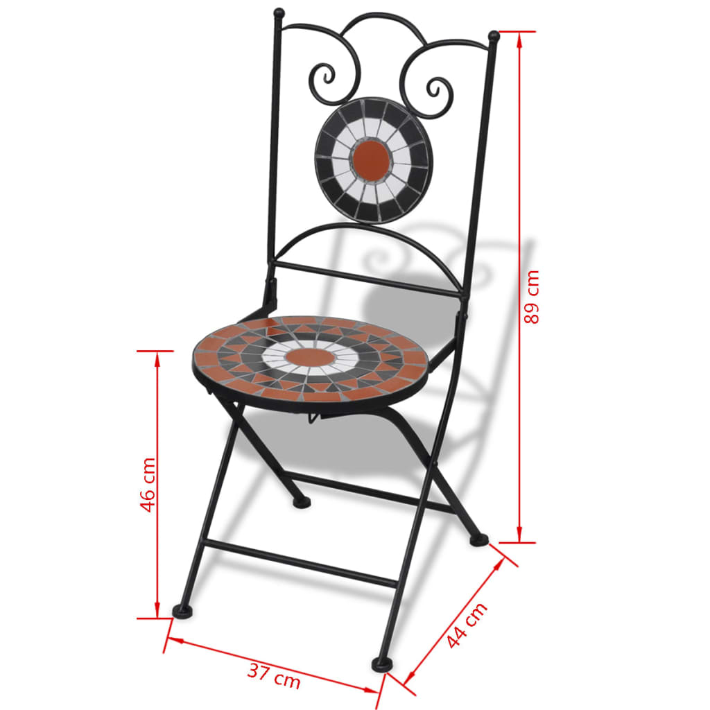 vidaXL Patio Furniture | Terracotta, White | Powder-coated iron, ceramic - Brown