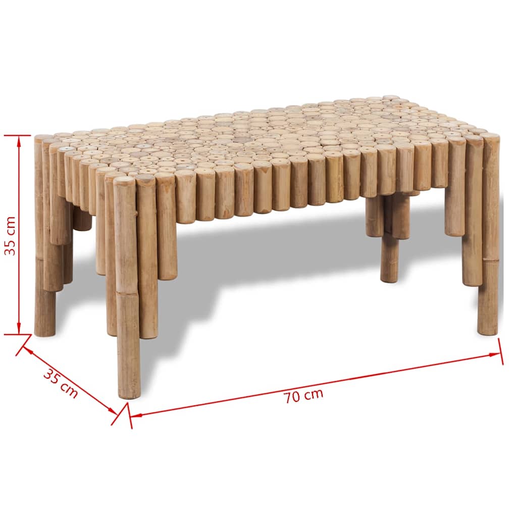 vidaXL Coffee Table Bamboo - Brown - 70 x 35 x 35 cm