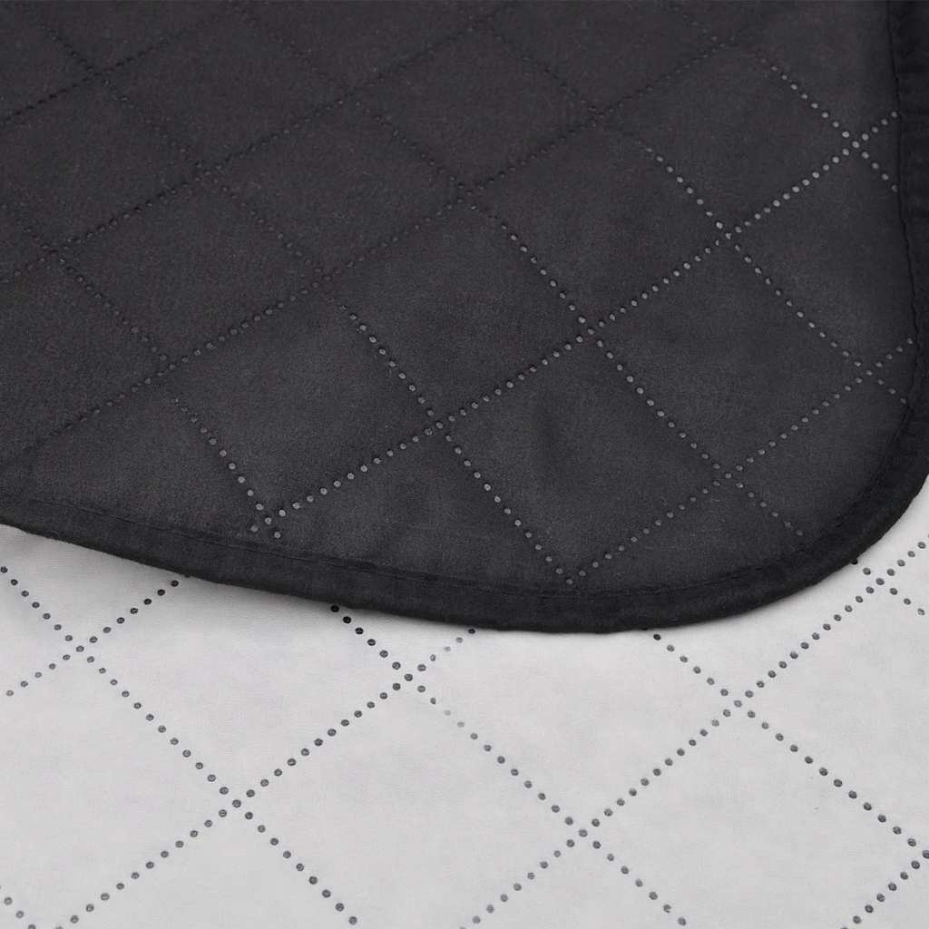 130886 Double-sided Quilted Bedspread Black/White 170 x 210 cm - 210 x 170 cm