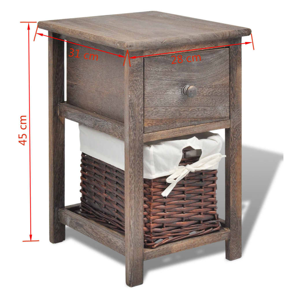 vidaXL Bedside Cabinets 2 pcs Wood Brown