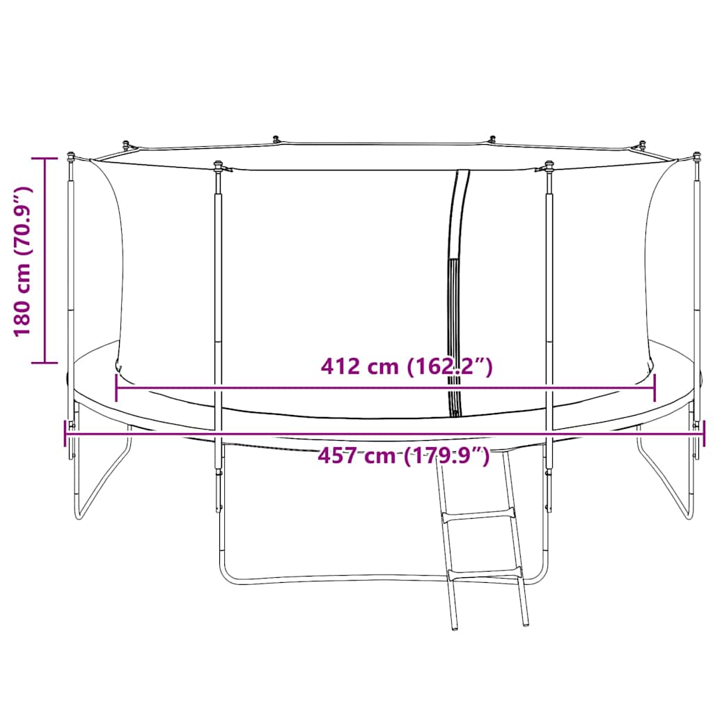 Safety Net for 4.57 m Round Trampoline - Black