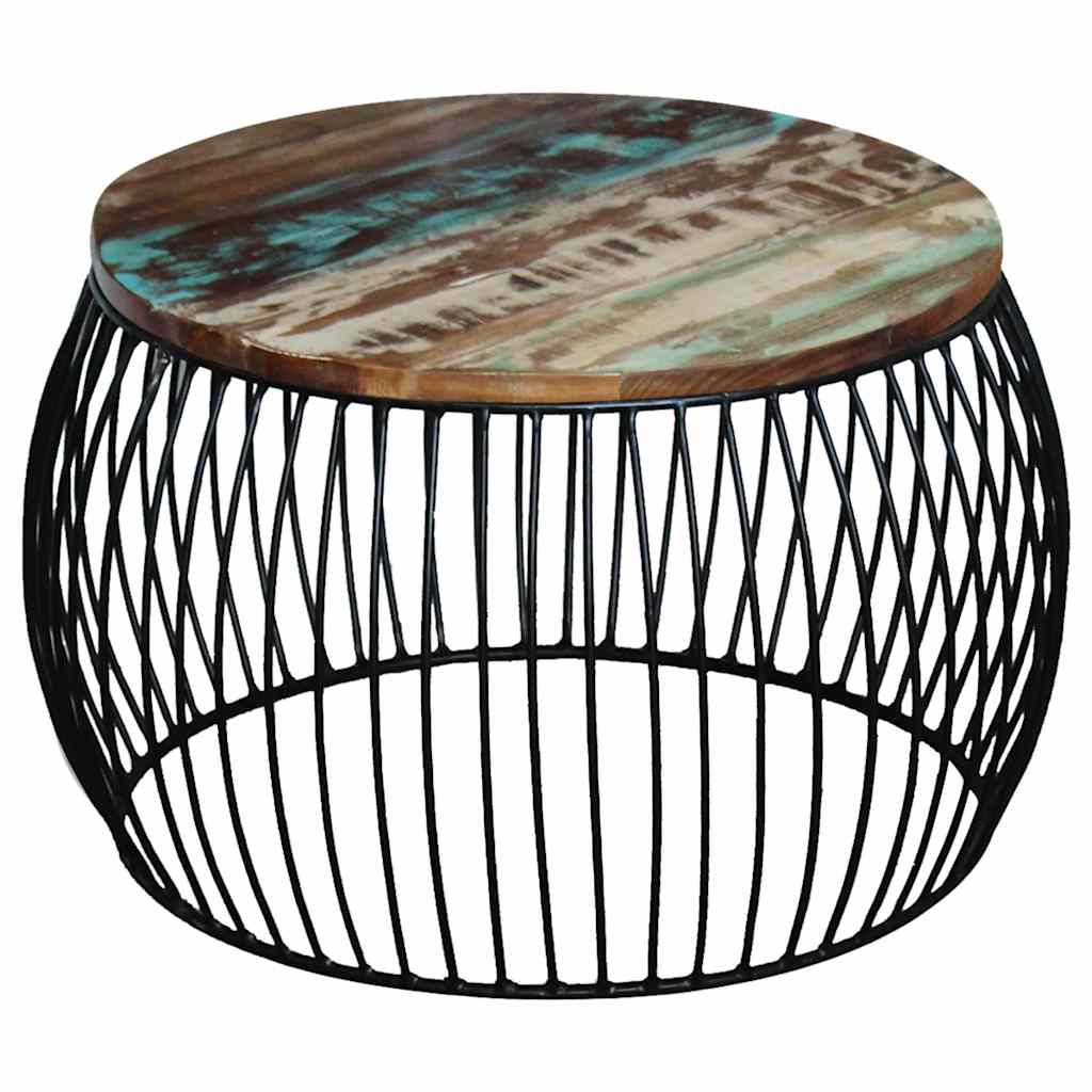243300 vidaXL Coffee Table Round Solid Reclaimed Wood 68x37 cm - Brown - 37 cm