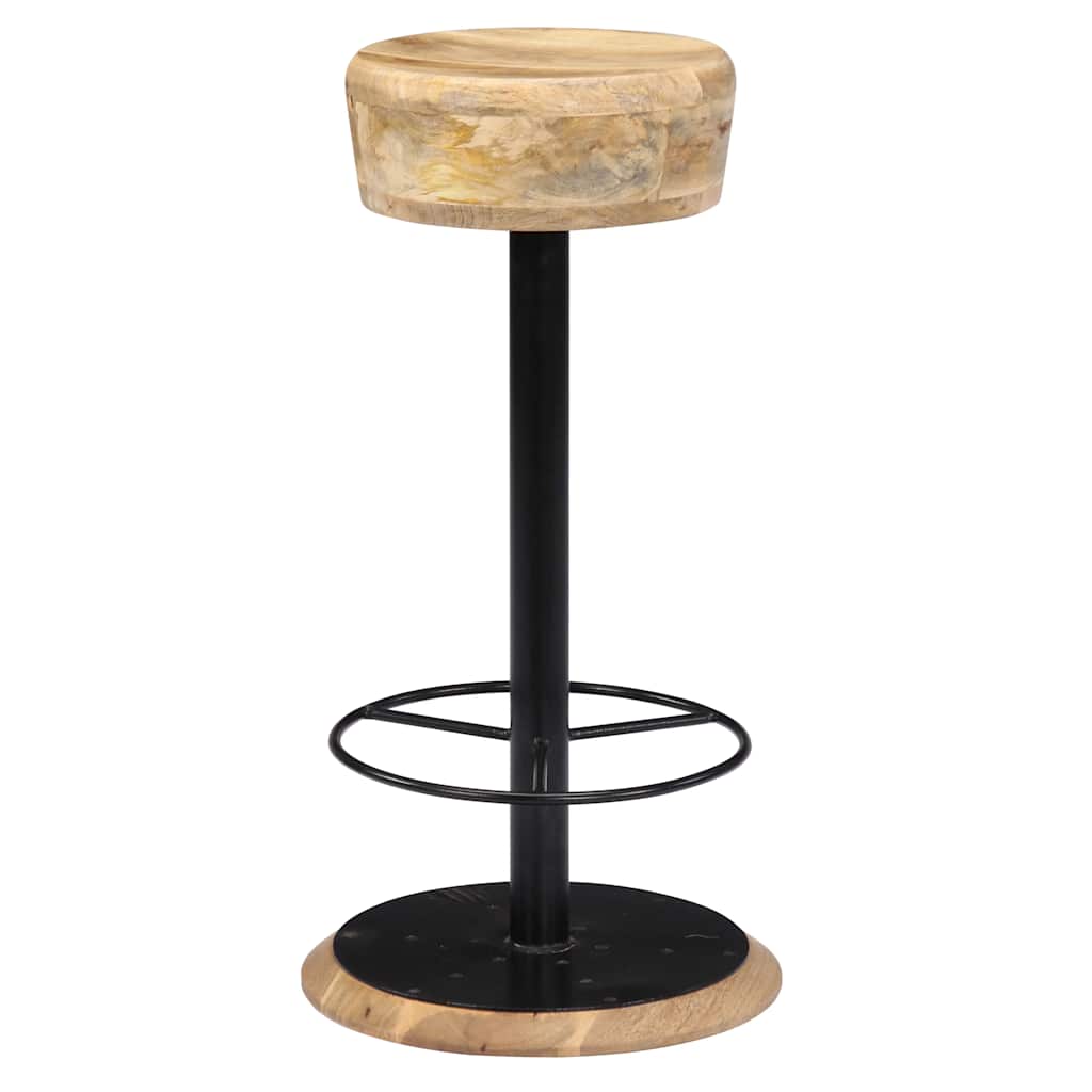 vidaXL Bar Stools 2 pcs Solid Mango Wood - Brown - 38 x 38 x 76 cm