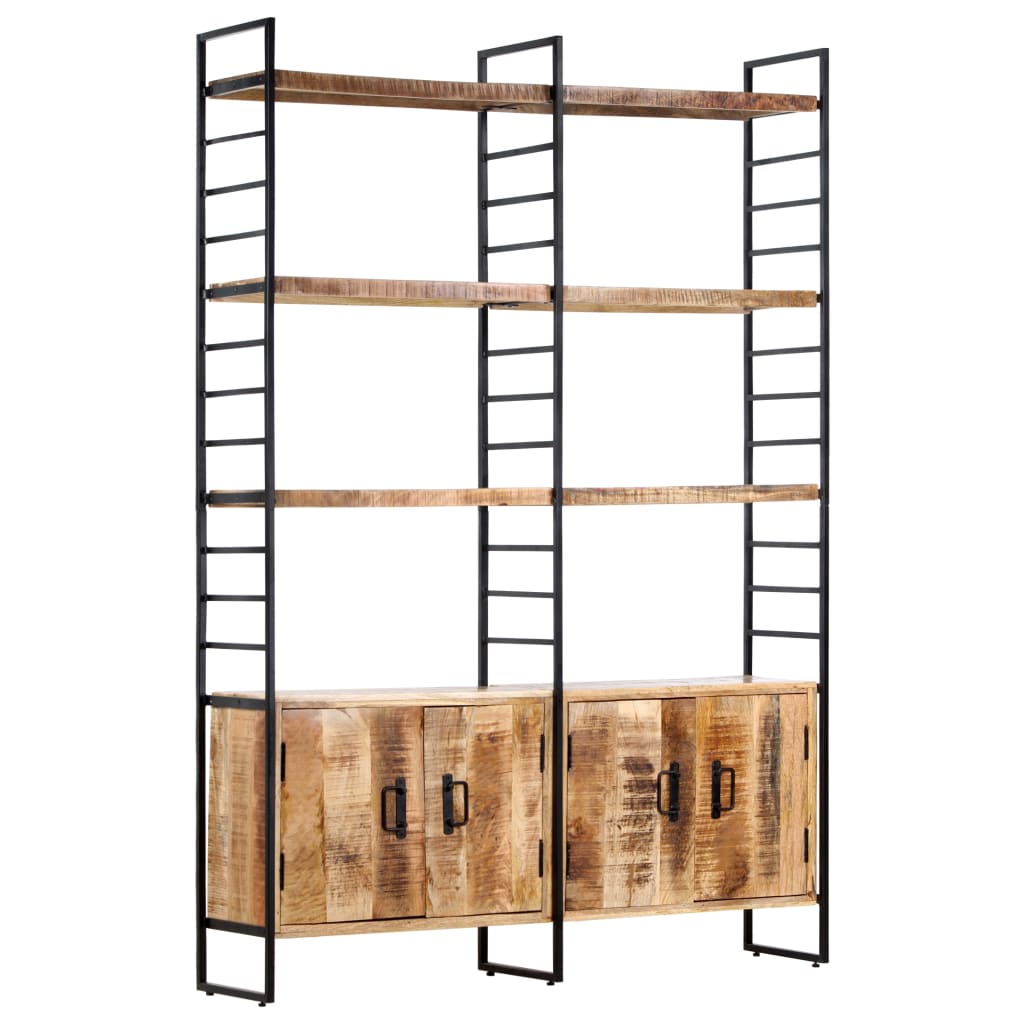 vidaXL 4-Tier Bookcase 124x30x180 cm Rough Mango Wood - Brown