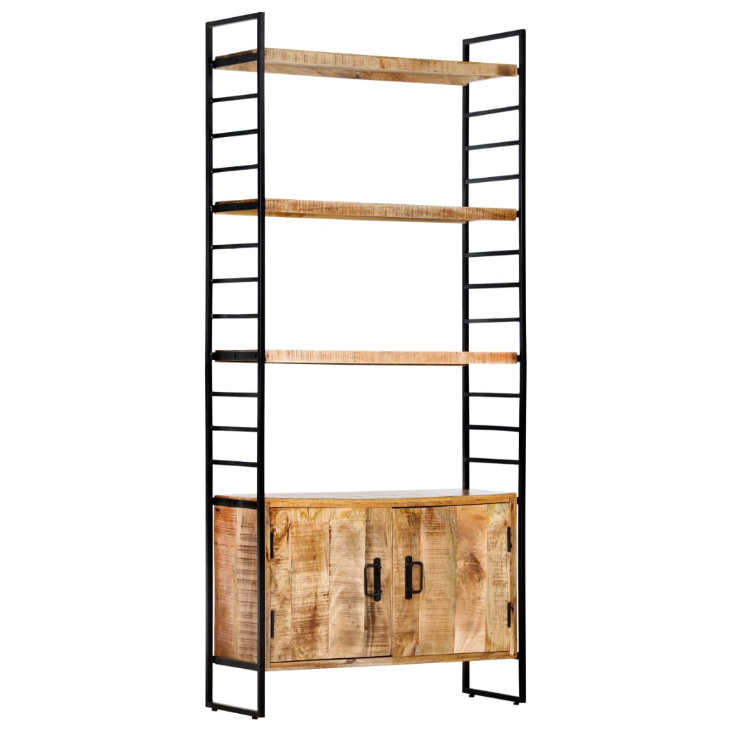 vidaXL 4-Tier Bookcase 80x30x180 cm Rough Mango Wood - Brown