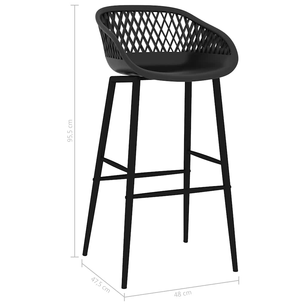 vidaXL Bar Chairs 4 pcs Black - 48 x 47.5 x 95.5 cm