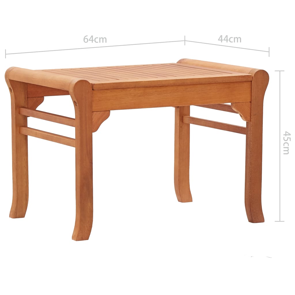 vidaXL Garden Bench 64 cm Solid Eucalyptus Wood - Brown - 64 x 44 x 45 cm