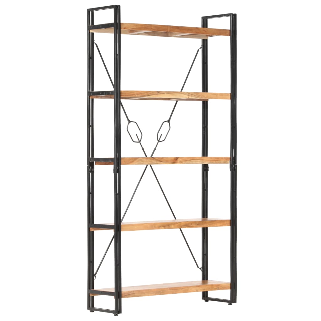 vidaXL 5-Tier Bookcase 90x30x180 cm Solid Acacia Wood - Brown