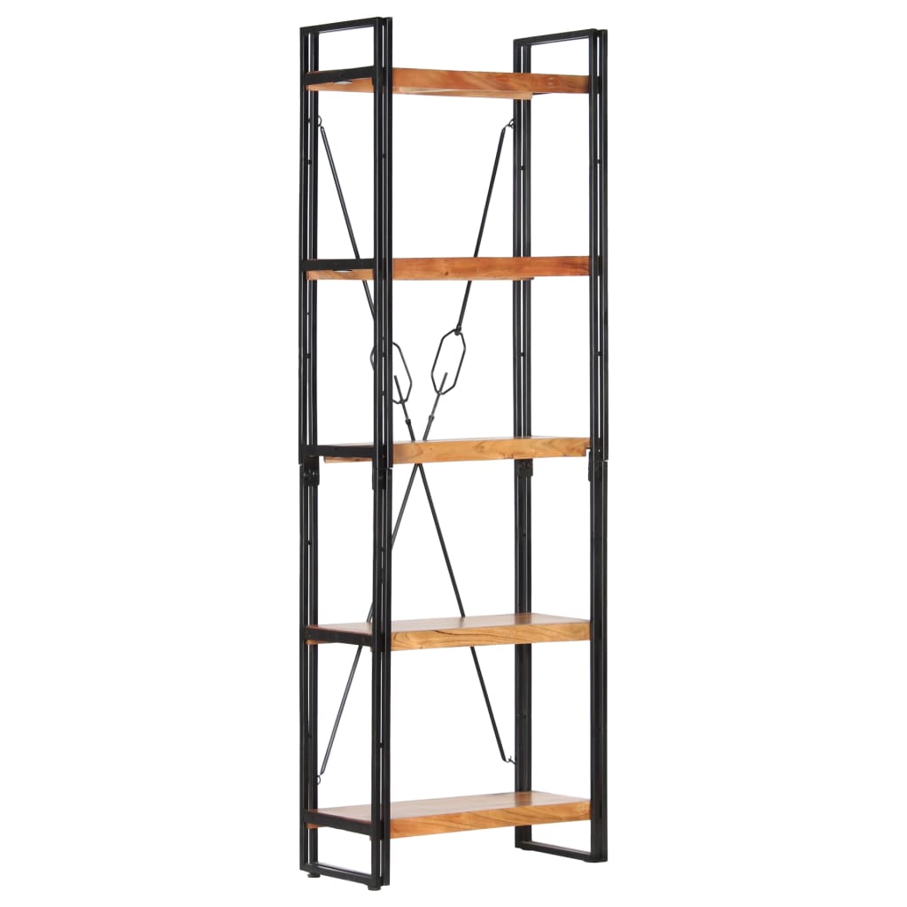 vidaXL 5-Tier Bookcase 60x30x180 cm Solid Acacia Wood - Brown