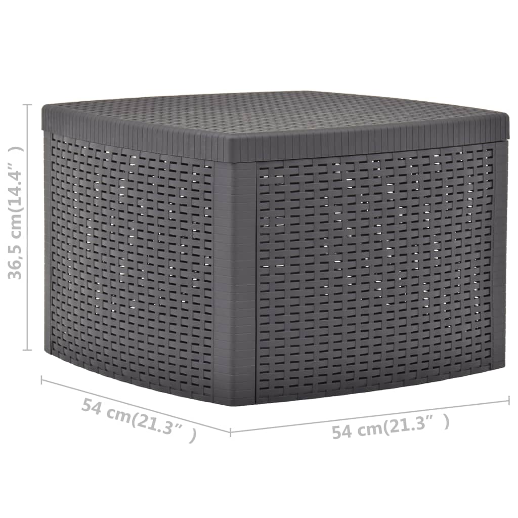 vidaXL Side Table Mocha 54x54x36.5 cm Plastic - Grey