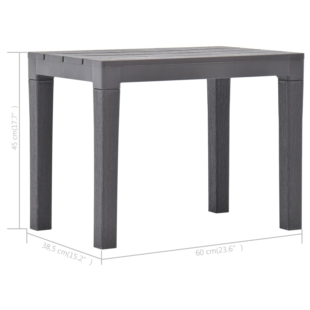 vidaXL Garden Bench | Set of 2 | Mocca | Plastic | Small | Light Weight - Grey