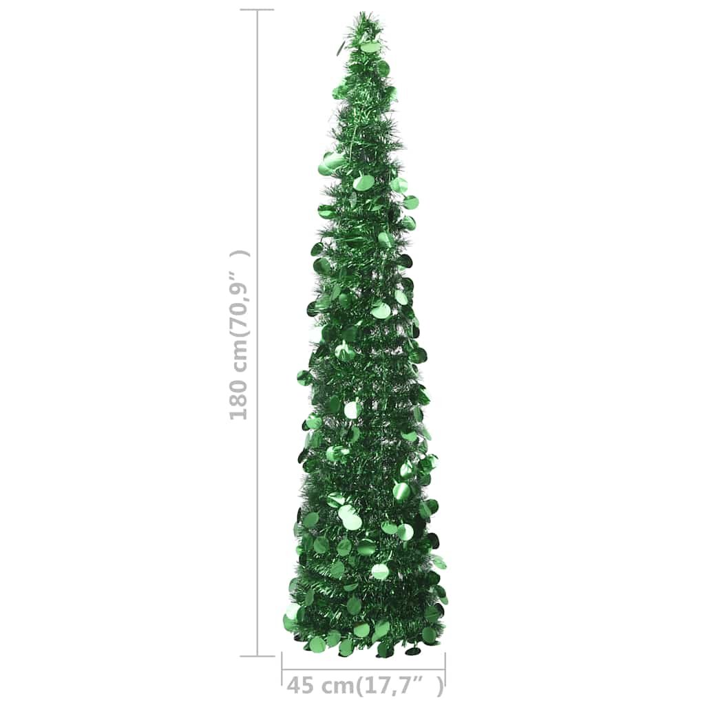 vidaXL Pop-up Christmas Tree | Green | PET | 180 cm | Collapsible - 180 x 45 cm