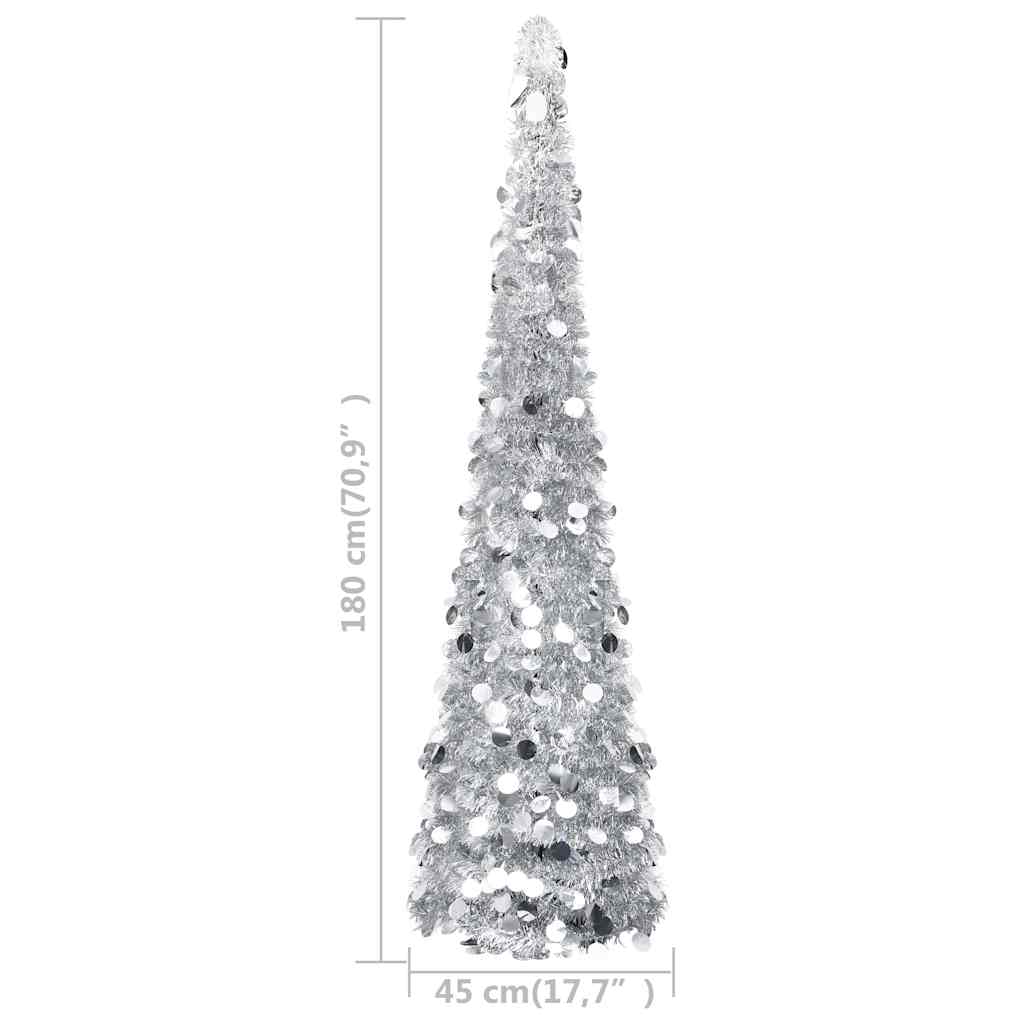 vidaXL Artificial Christmas trees PET Silver - 45 x 45 x 180 cm