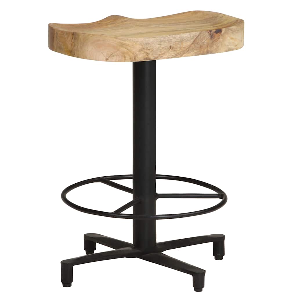vidaXL Bar Stools 2 pcs 52 cm Solid Mango Wood - Brown - 40 x 40 x 52 cm