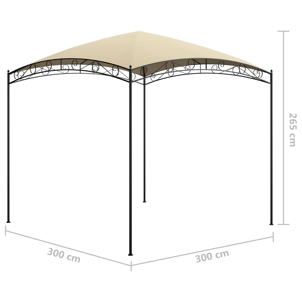 vidaXL Gazebo 3x3x2.65 m Cream 180 g/m² - 3 x 3 x 2.65 m