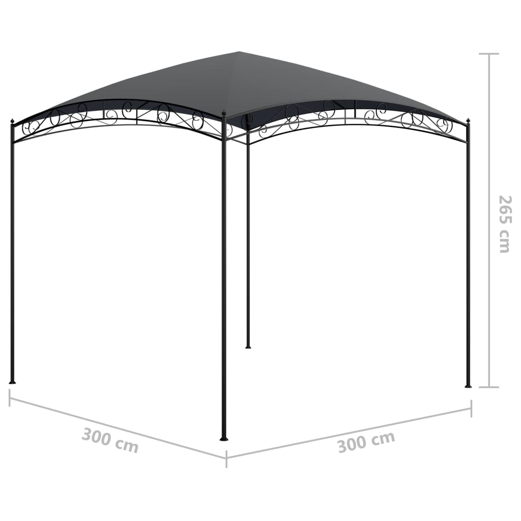 vidaXL Gazebo 3x3x2.65 m Anthracite 180 g/m² - 3 x 3 x 2.65 m