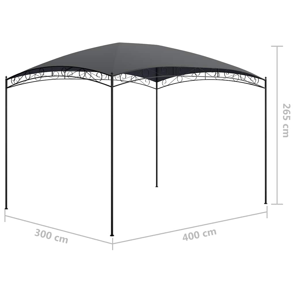 vidaXL Gazebo 3x4x2.65 m Anthracite 180 g/m² - 3 x 4 x 2.65 m
