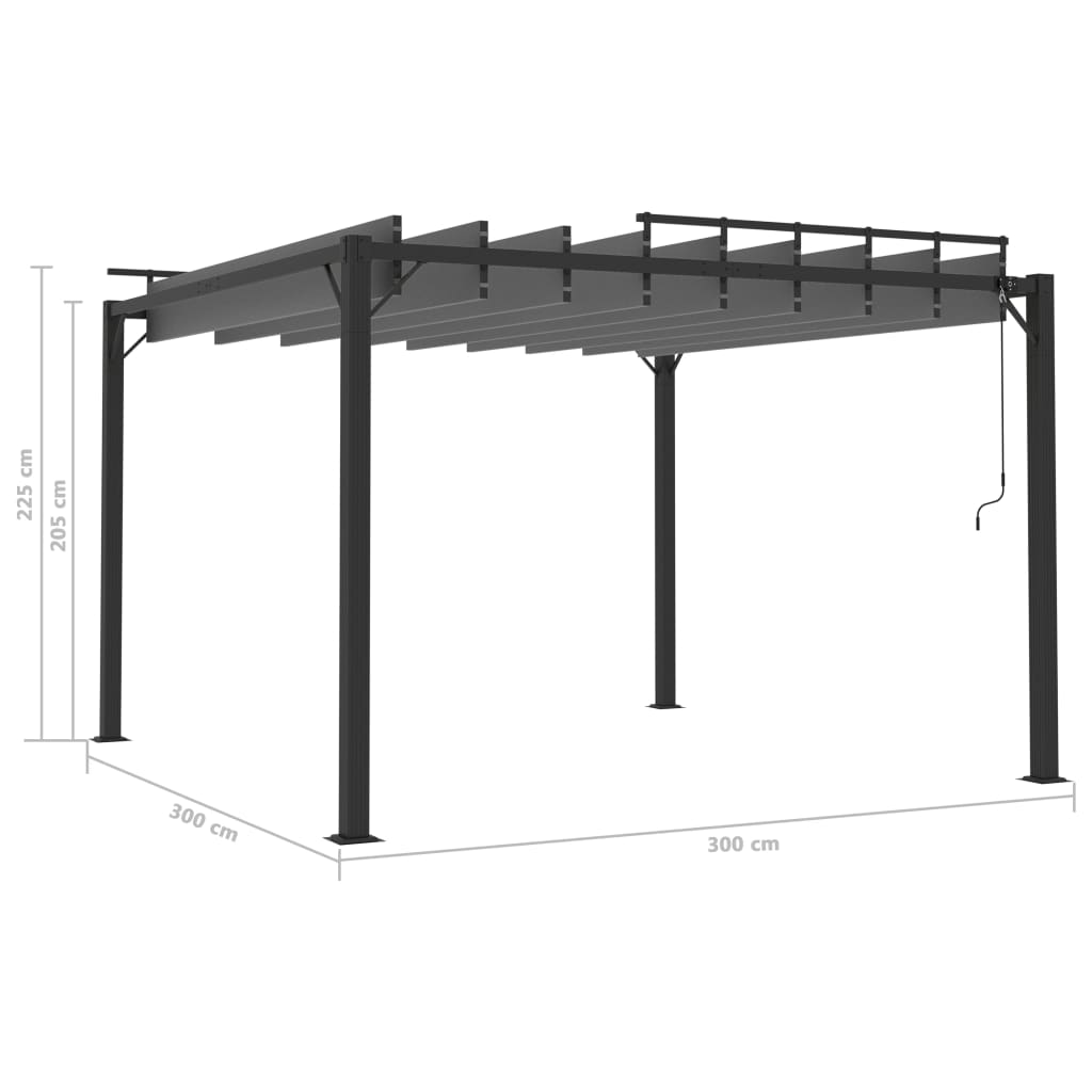 313926 vidaXL Gazebo with Louvered Roof 3x3 m Anthracite Fabric and Aluminium