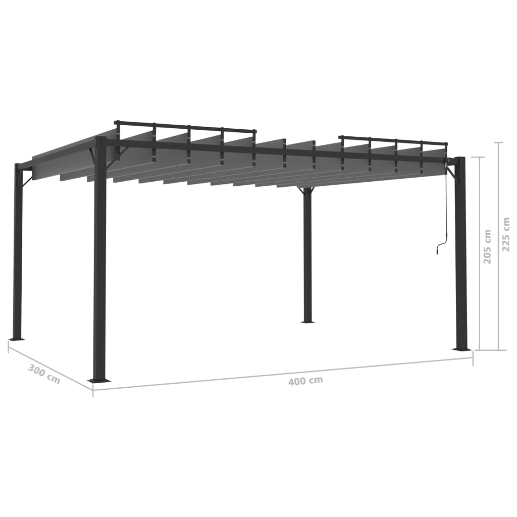 313929 vidaXL Gazebo with Louvered Roof 3x4 m Anthracite Fabric and Aluminium